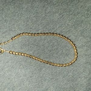 12.5-14.5in  gold tone 1/4in beaded necklace for teen, child